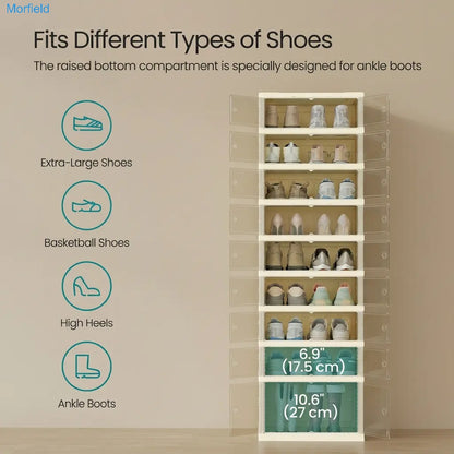 Foldable Shoe Storage Organizer – Stackable Sneaker Cabinet