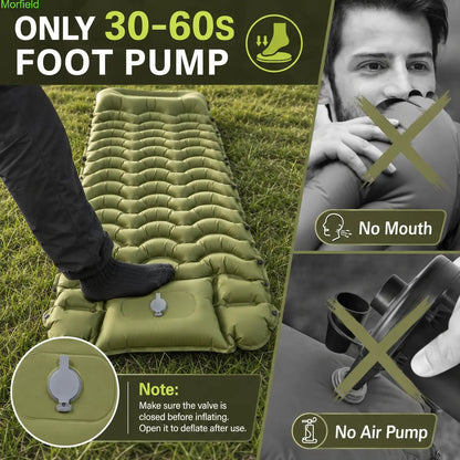5" Thick Camping Sleeping Pad with Foot Pump