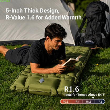 5" Thick Camping Sleeping Pad with Foot Pump