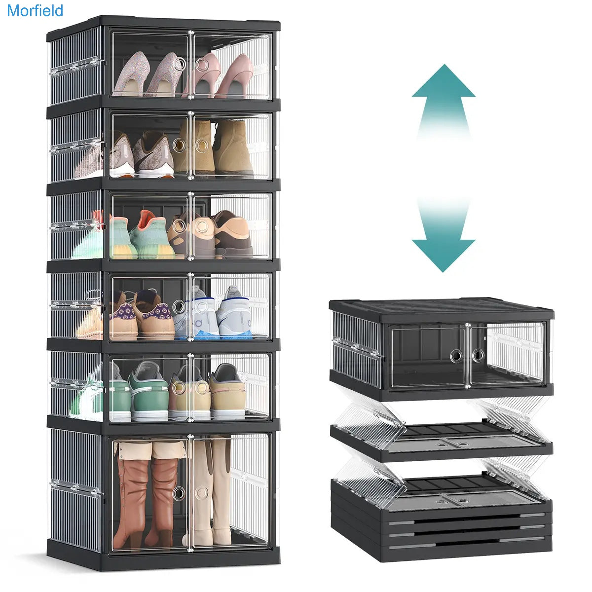 Foldable Shoe Storage Organizer – Stackable Sneaker Cabinet