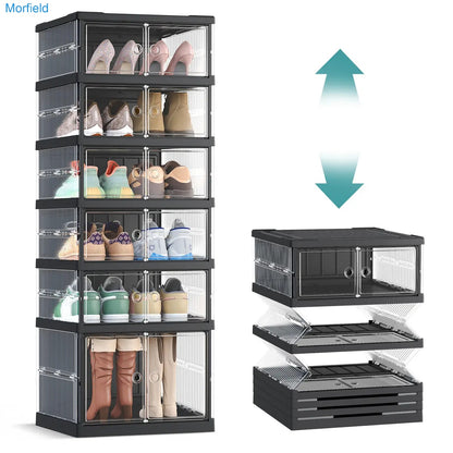 Foldable Shoe Storage Organizer – Stackable Sneaker Cabinet