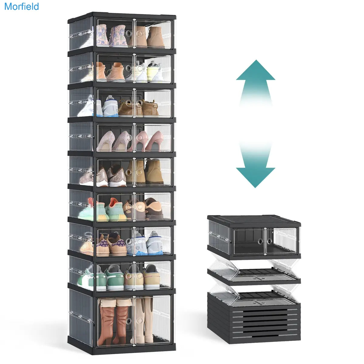 Foldable Shoe Storage Organizer – Stackable Sneaker Cabinet